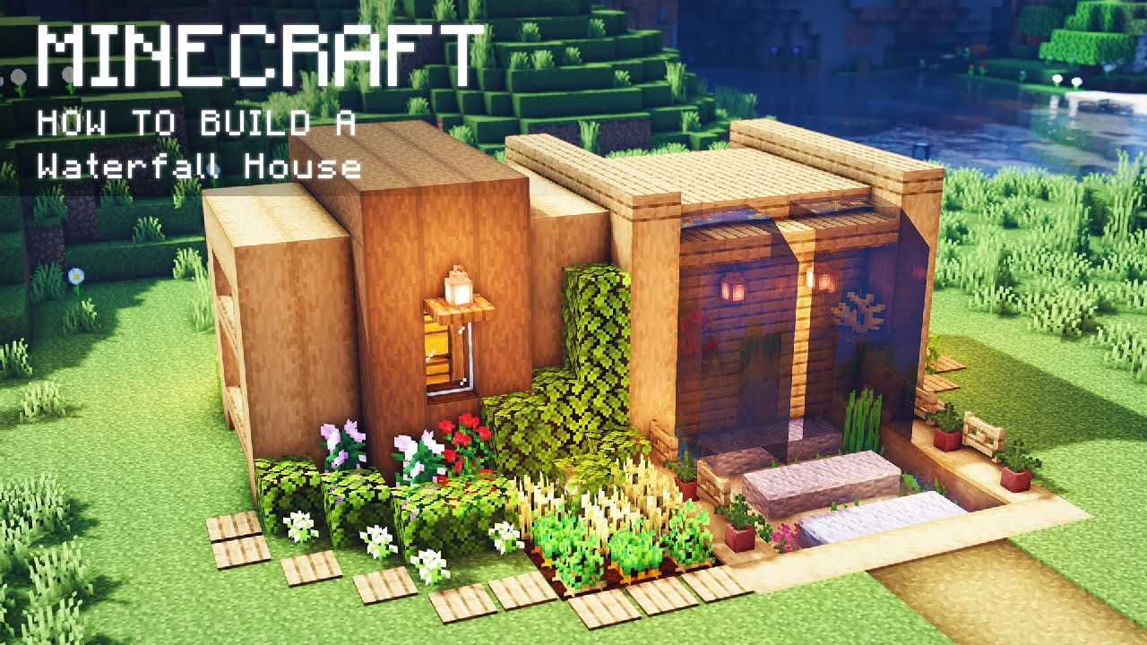 Minecraft: How To Build a Waterfall House