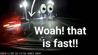 Tesla duo racing at night in the rain 🌧️