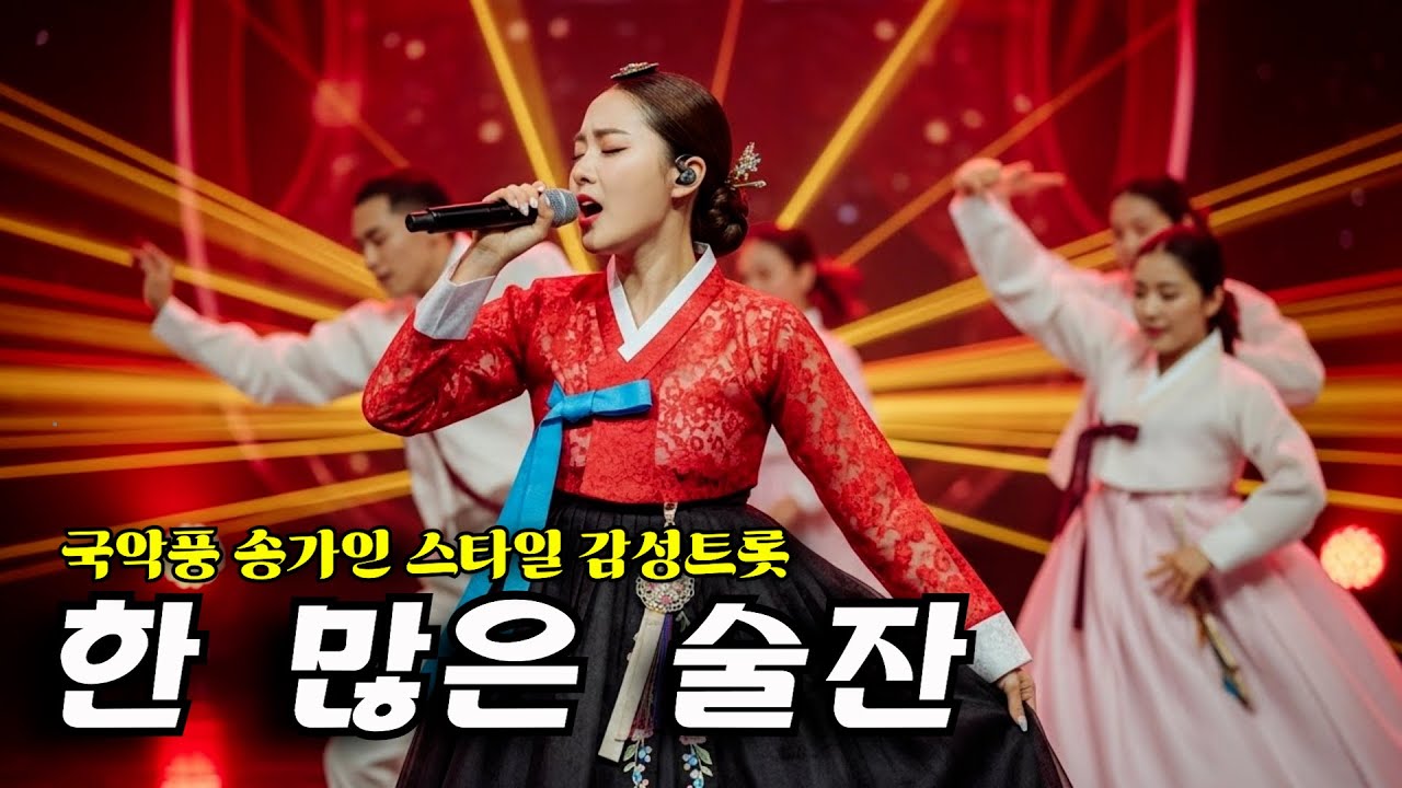 한(恨) 많은 술잔 | 국악풍 송가인 스타일 감성 트롯 | 쓰디쓴 술잔에 한(恨)을 채우고 홀로 앉아 밤 깊도록 마셔보네 아, 한 많은 술잔이여 내 눈물 받아 마셔라