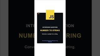 Convert Numbers to Strings | Javascript Master #coding #javascript
