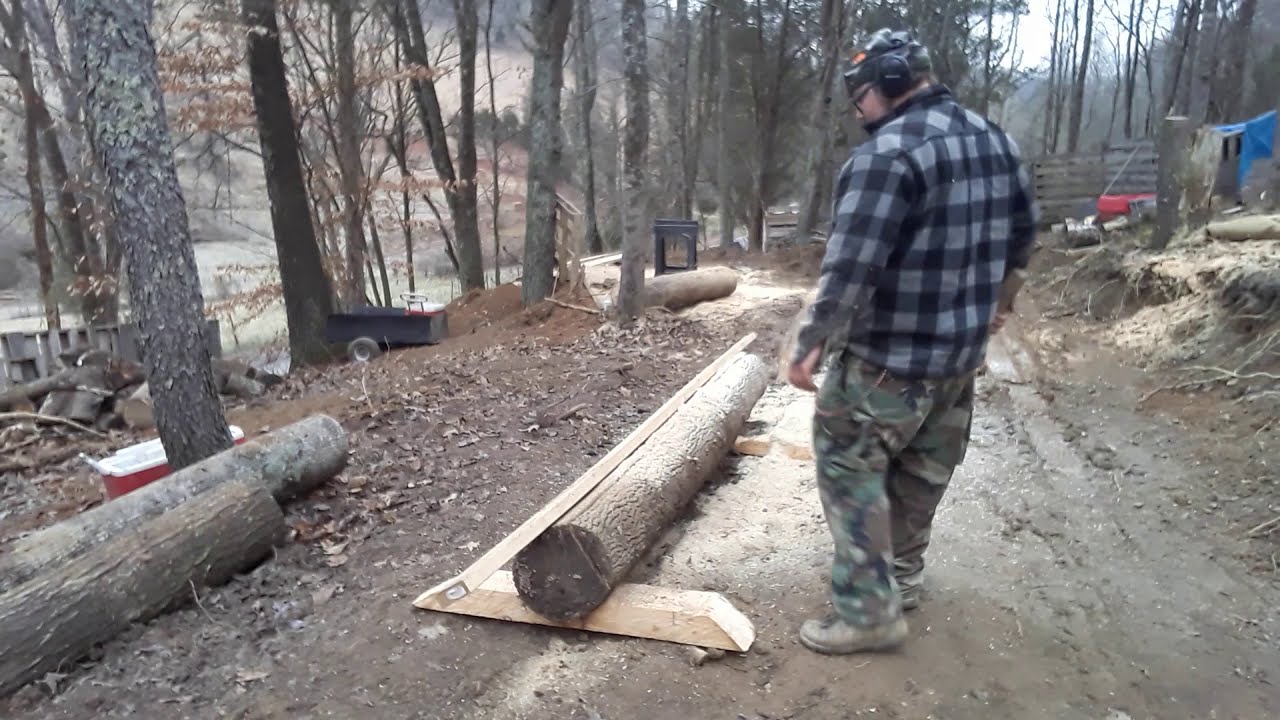 Chainsaw beam machine attachment. Real time cut. - YouTube