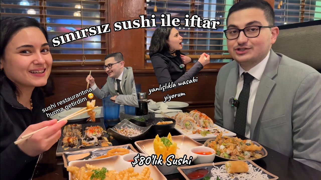 Sınırsız Sushi ile İftar Yapıyoruz | amerika’da sınırsız sushiye ne kadar ödedik?, iftar vlogu 🍱 🌙