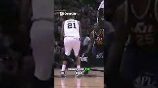 Tim Duncan&#39;s Classic Spin Move: NBA Legend&#39;s Technique #nba #cronicasdelaro