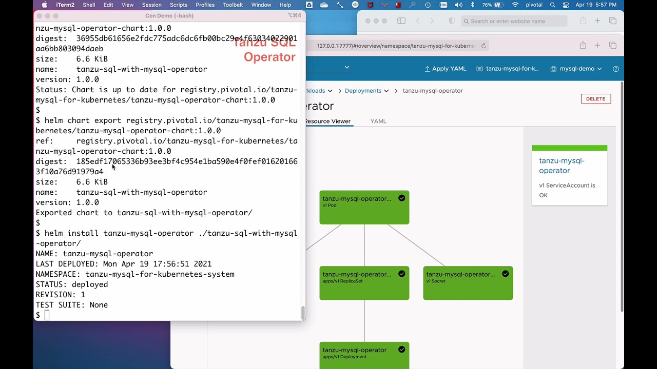Tanzu SQL MySQL: Kubernetes Operator Installation