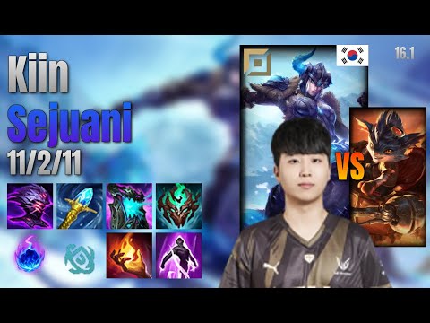 Kiin Top Sejuani vs Rumble lol KR solo rank Full Game 16.1 | 기인 세주아니 vs 럼블