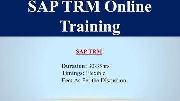 SAP TRM Online Training Video
