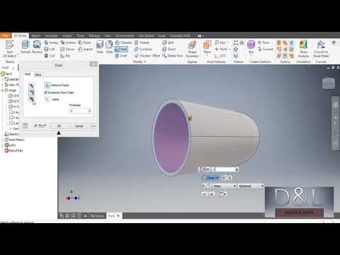 3D Loft and shell Tutorial Inventor 2018