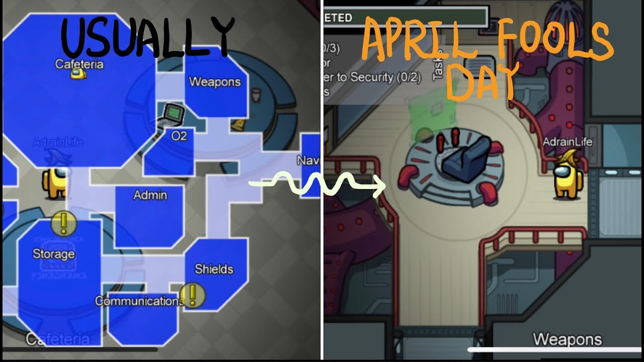 【Among Us】 The Skeld Reversed Map (April Fools Day Special Edition)
