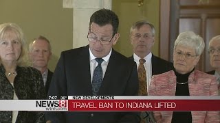 Malloy lifts ban on state-funded travel to Indiana