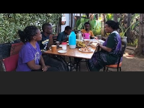 Simple African Village Breakfast Fresh Eggs Bananas Peaceful Life 
