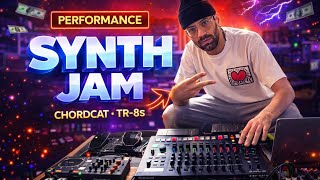 [SYNTH JAM] LIVE Tech House Synth Jam 🔴 134 BPM (ChordCat + TR-8S No DAW) 