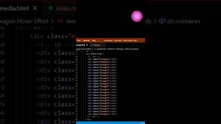 Hexagon hover effect using html css #shorts #css #html #javascript