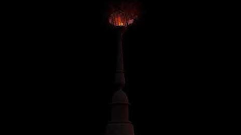 Blazing Lamppost 2K Fire Simulation