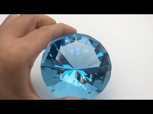 Crystal Aqua Blue 80mm round brilliant Cut big Gemstones for display