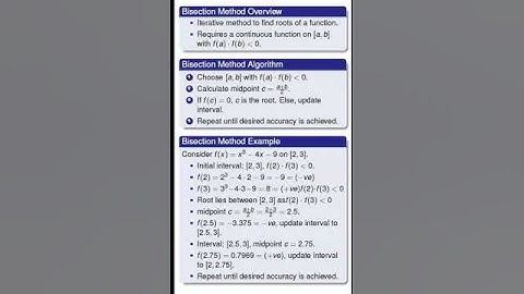 Bisection Method Overview #maths #numerical_analysis #numericalmethods #mathematics  #engineering