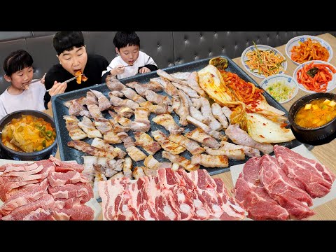 생삼겹살 목살 항정살 9인분 뼈까지 씹어묵고 된장찌깨 순두부찌개 <strong>호로록</strong>..