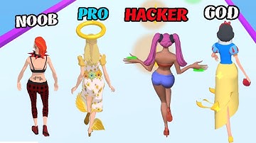 NOOB vs PRO vs HACKER vs GOD - Run Rich 3D , Makeover Run ...