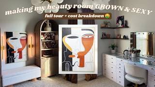 elevated organic modern beauty room redesign! full tour + cost breakdown