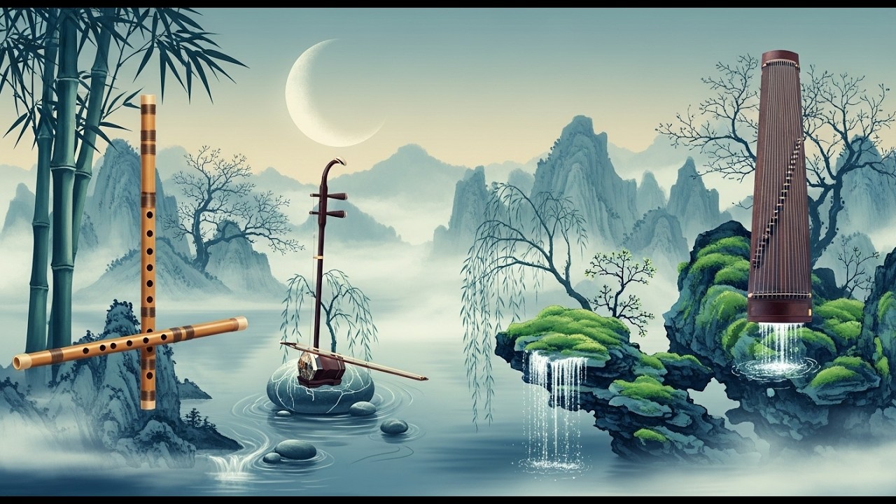 Zen Heal Your Soul with Deep Sleep Music Chinese Instrumental 🌿 Guzheng & Erhu Peaceful Night Sounds