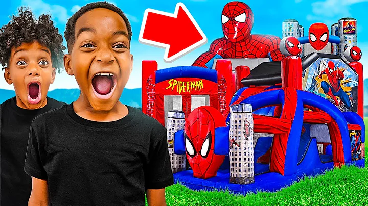 SURPRISING DJ & KYRIE WITH A GIANT BOUNCY HOUSE | The Prince Family Clubhouse