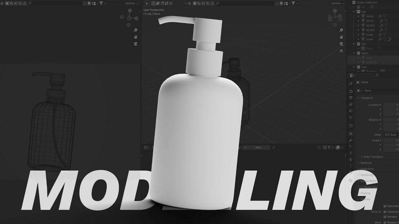 How to model a Cosmetic Bottle in Blender - YouTube