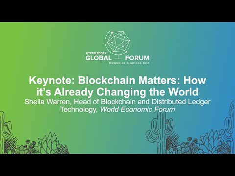 Keynote: Blockchain Matters: Sheila Warren