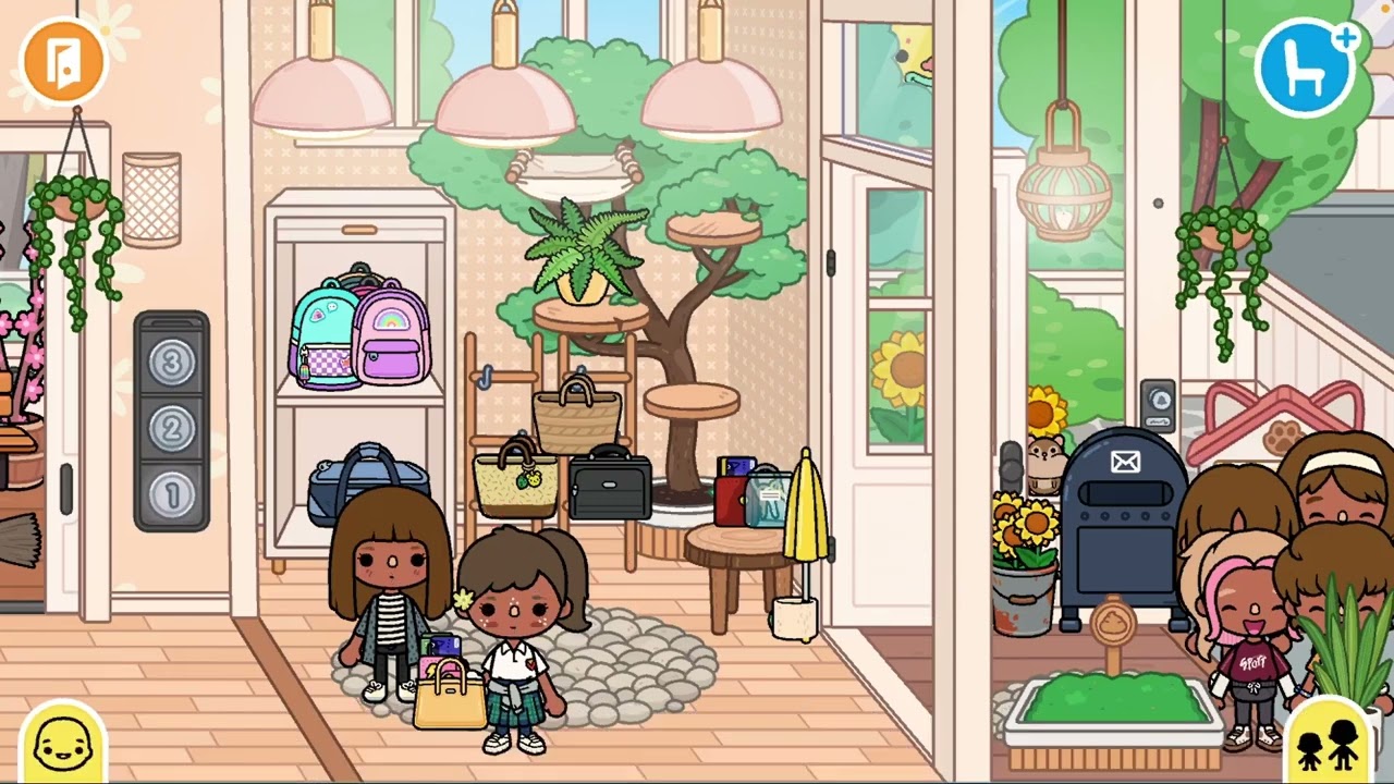 Sára a plázában a barátaival