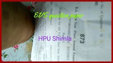 Environment Science previous year question paper HPU Shimla