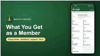 What You Get as a Basic Member — Masjid Amanah App Tour (mosque app how-to) screenshot 1
