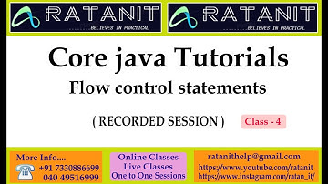 Core java tutorials | flow control statements | by Mr.Ratan | class-04