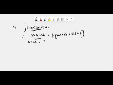 Video Evaluate the integral: âˆ« sin(2x) cos(3x) dx (2 sin(2x) sin(3x) + 3 cos(2x) cos(3x)) + C None of t… - youtube