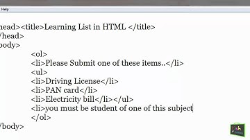 Nested Ordered and Unordered list -- HTML List in hindi (part 2/3) [ HTML in hindi ]