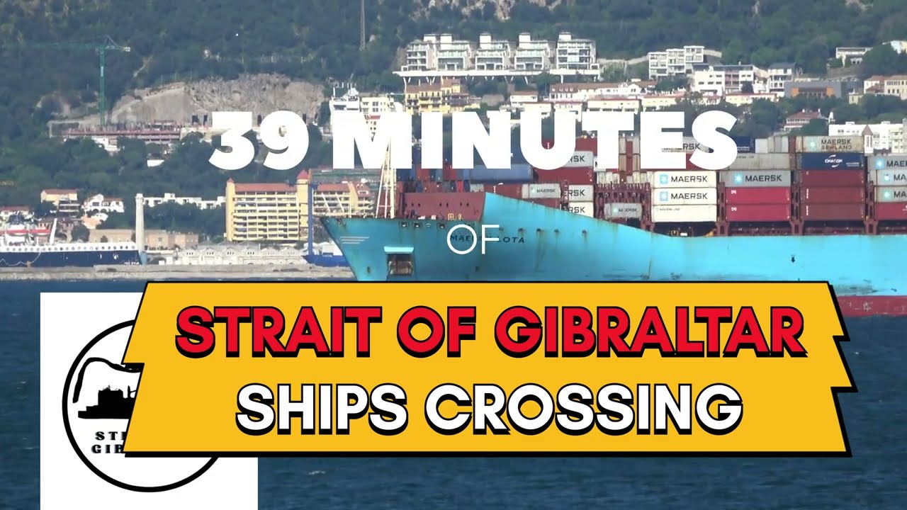 39 Minutes of Ships Crossing Strait of Gibraltar from Spain to Africa and Back