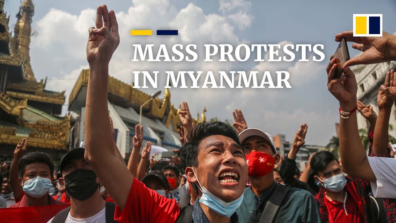 Weekend Rally In Myanmar Sees Tens Of Thousands Protest Against Military Coup Youtube