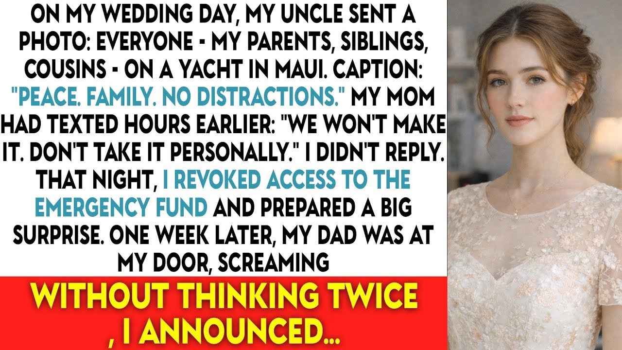 On My Wedding Day, My Uncle Sent A Photo: Everyone — My Parents, Siblings, Cousins — On A Yacht In..