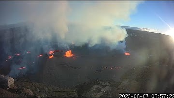 Timelapse of Halema‘uma‘u eruption, Kīlauea volcano — June 7-9, 2023