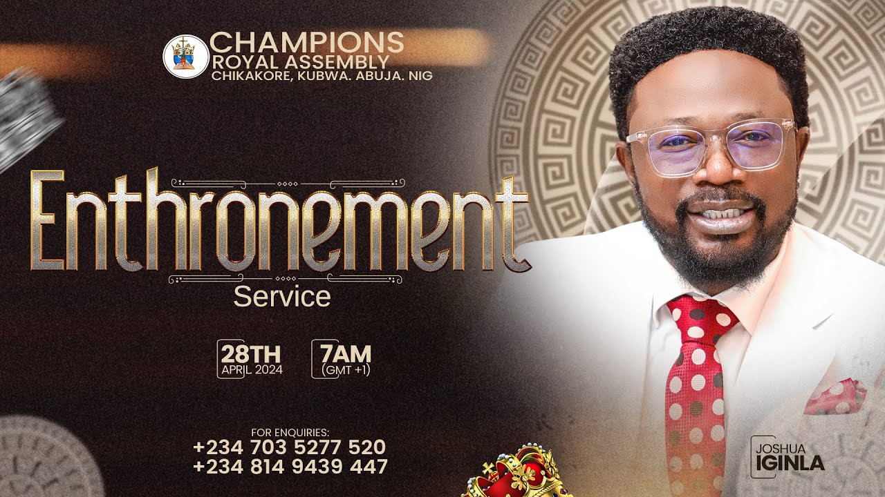 ENTHRONEMENT SERVICE LIVE WITH JOSHUA IGINLA.