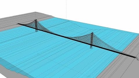 Bridge building animation in  3D  -Suspension Bridge -