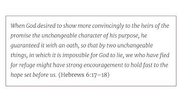 Solid Joys (March 18): Why We Must Hold Fast Our Hope // Devotional by John Piper