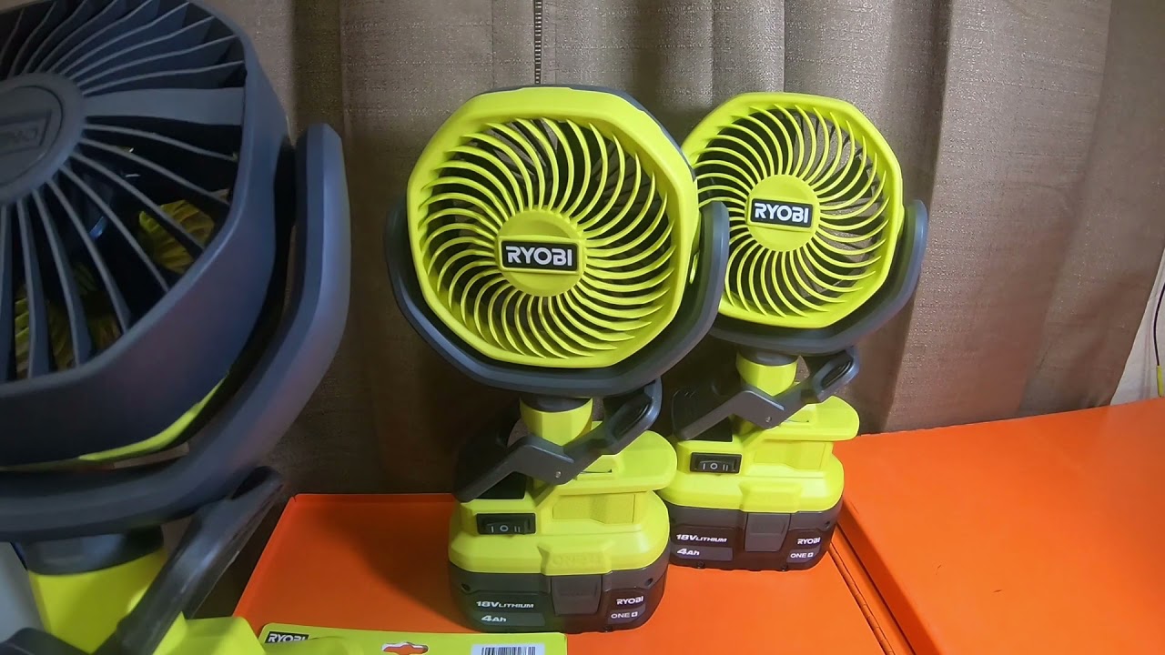 Ryobi 18V One+ 4 Inch Clamp Fans 