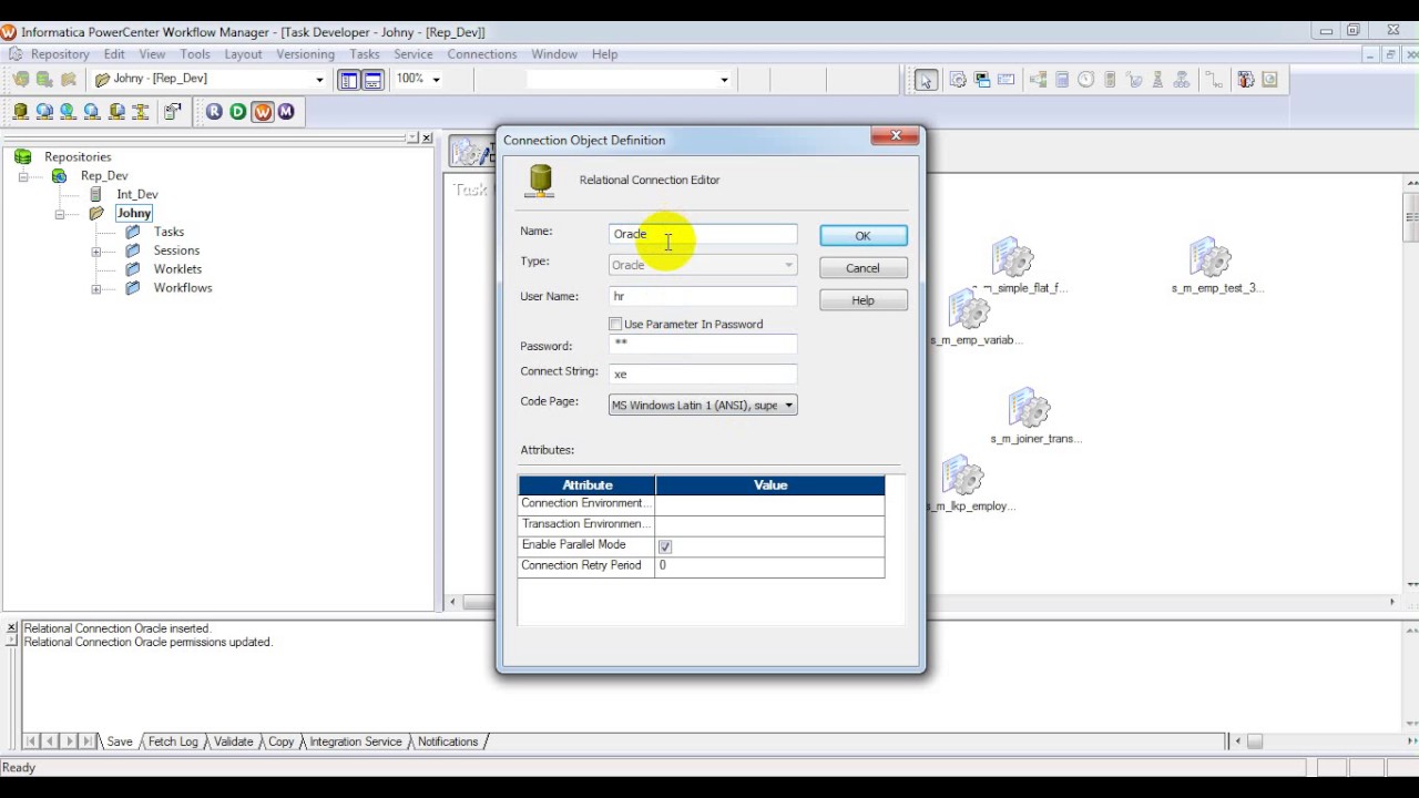How to create Oracle Database Connection In Infromatica - YouTube