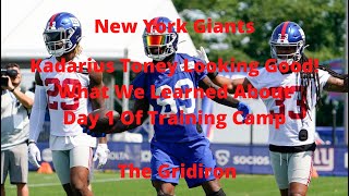 The Gridiron New York Giants Kadarius Toney Looks Good! What We Learned About Day 1 Of Training Camp