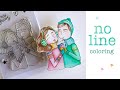 No-line coloring ✏️ Pintando mi sello con acuarelas y lápices de colores
