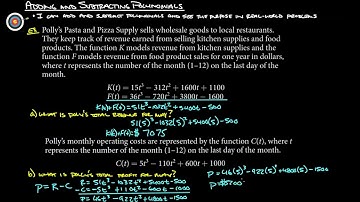 4.2 Adding and Subtracting Polynomials Word Problem (Just watch up to 8:15)
