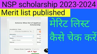 Scholarship merit list 2023-2024|NSP scholarship merit list kaise check karein|NSP merit list