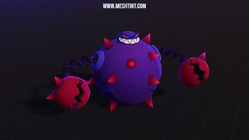 www.Meshtint.com | Alien Wreck Cute Series | Evolution form 3 | Animations Preview