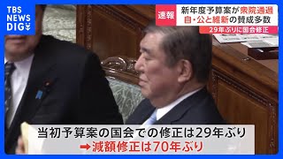 新年度予算案、衆議院本会議で可決　ガソリン税の暫定税率の廃止などの課題についてあす５日から参議院で論戦が交わされる見通し｜TBS NEWS DIG