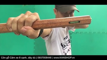 [Nunchaku - SLOW MOTION 13] Côn nhị khúc gỗ Căm xe 8 cạnh, dây dù. #Kanshop. #Nunchaku. Kanclub