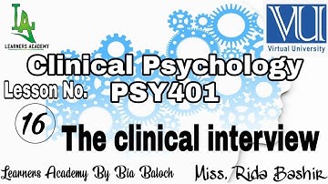 Clinical Psychology PSY401 VU Urdu | Lecture No. 16 | Learners Academy By Bia Baloch