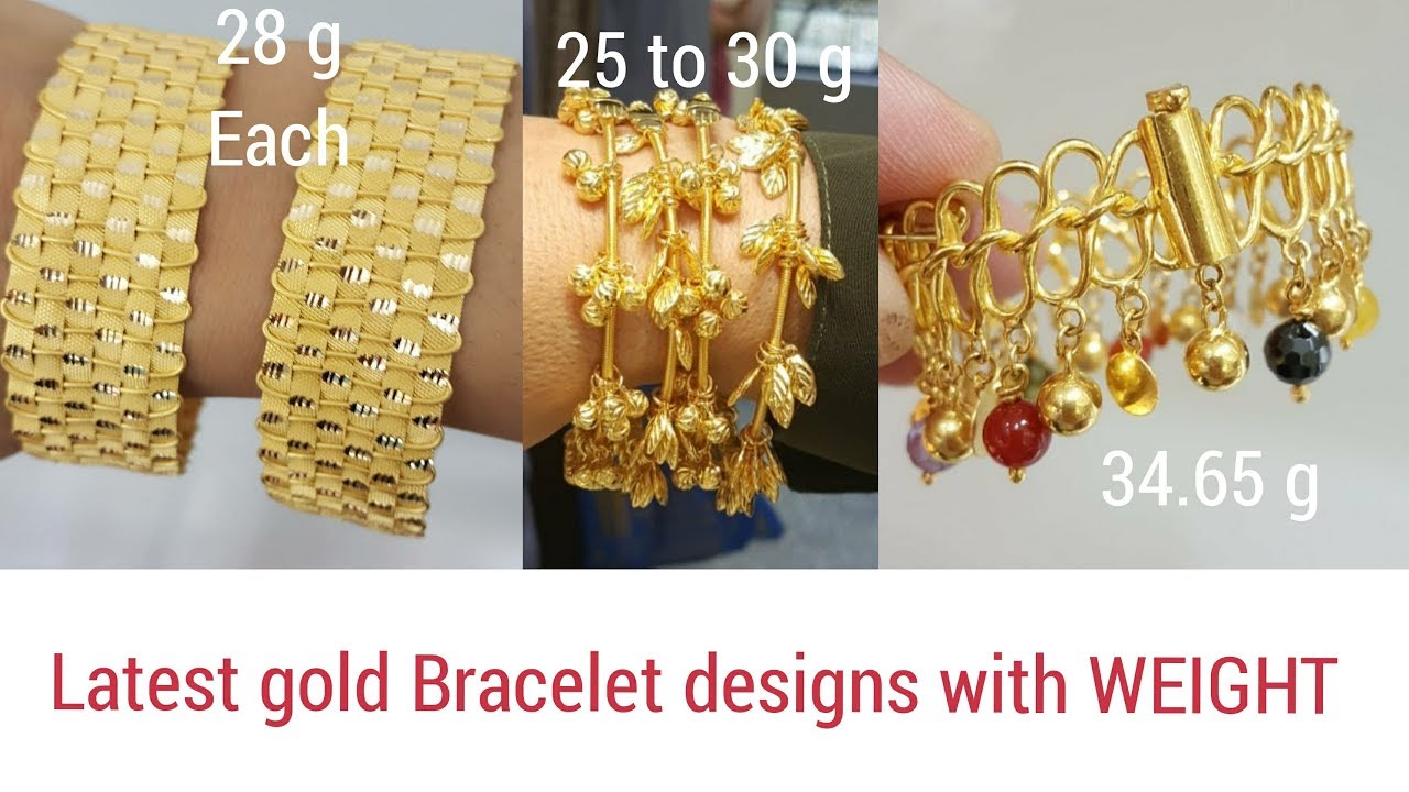 Latest Gold BRACELET DESIGNS WITH WEIGHT YouTube
